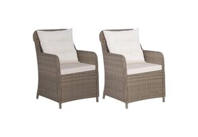 vidaXL Tuinstoelen 2-delig, Poly Rattan Bruin | 41% Korting