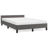 vidaXL Bedframe met hoofdeinde zonder matras 120x200 cm grijs
