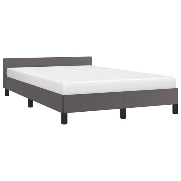 vidaXL Bedframe met hoofdeinde zonder matras 120x200 cm grijs