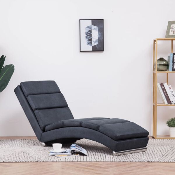 VidaXL Chaise Longue Kunstsuède Grijs - 60% Korting!