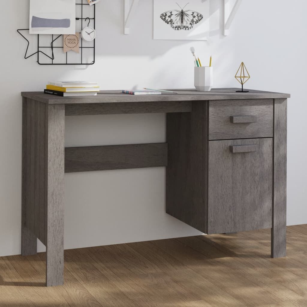 vidaXL Bureau HAMAR 113x50x75 cm Grenenhout - 60% Korting!
