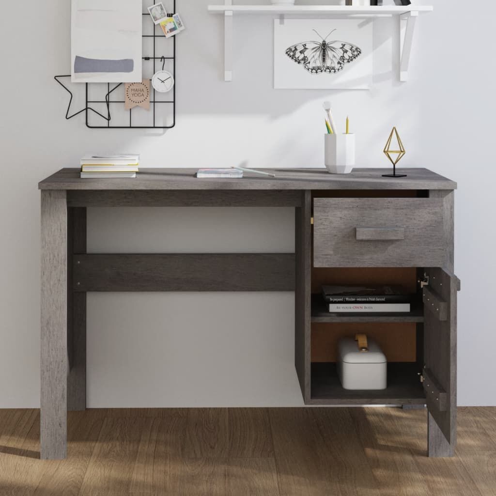vidaXL Bureau HAMAR 113x50x75 cm Grenenhout - 60% Korting!