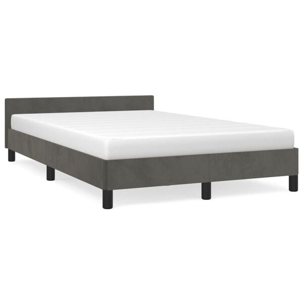 vidaXL Bedframe zonder matras 120x190 cm fluweel donkergrijs