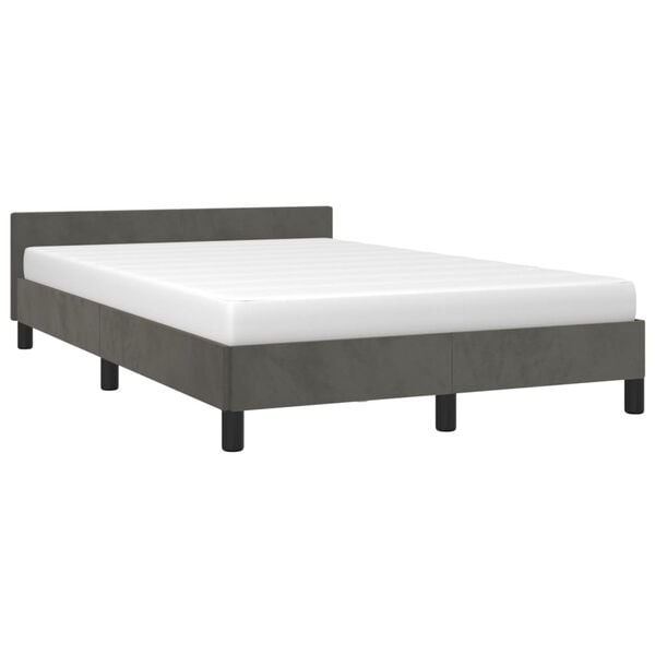 vidaXL Bedframe zonder matras 120x190 cm fluweel donkergrijs