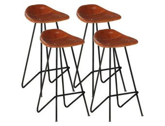 vidaXL Barkrukken Bruin Echt Leer - 35% Korting