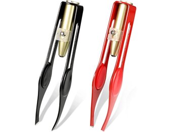 2 stuks pincet met ledlicht, voor wenkbrauwen, epileren, ontharing, verlichte pincet, make-up, roestvrij staal, wenkbrauwpincet, vrouwen, precisie, wenkbrauwgereedschap, haarverwijdering, zwart, rood