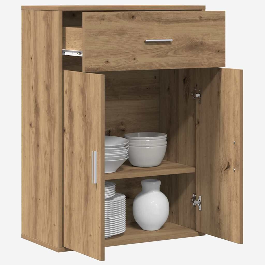 vidaXL Dressoir artisanaal eikenkleurig 79 x 38 x 80 cm Bewerkt hout