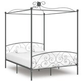 vidaXL Hemelbedframe metaal grijs 160x200 cm