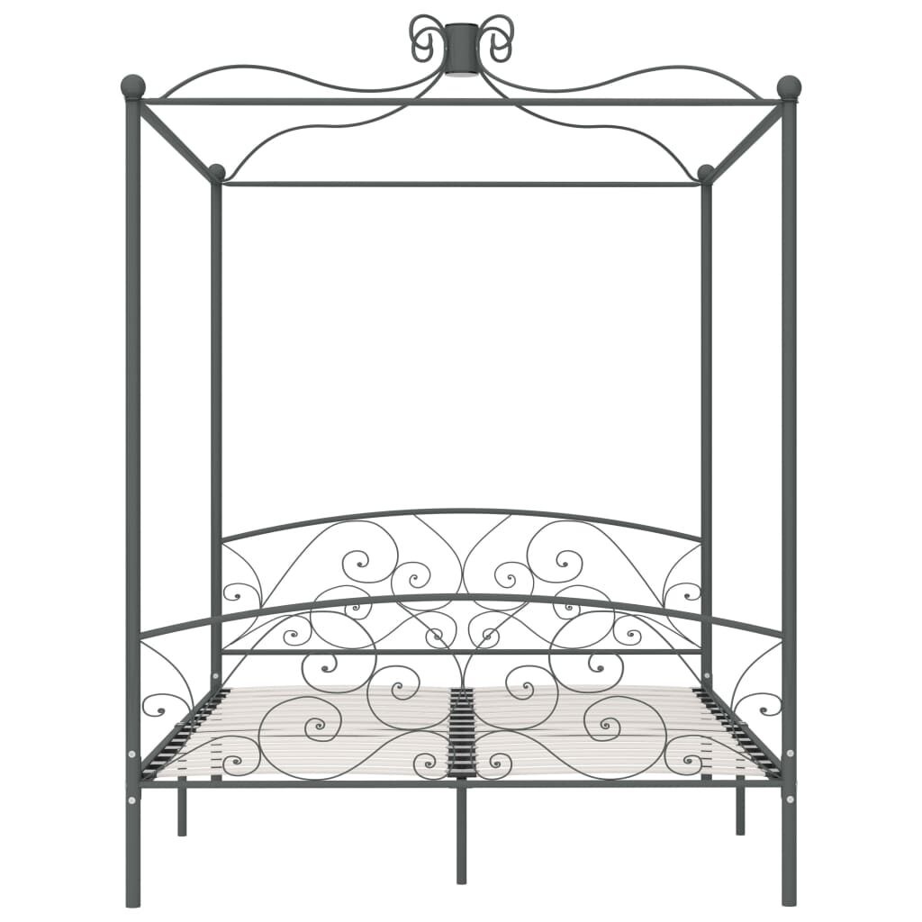 vidaXL Hemelbedframe metaal grijs 160x200 cm