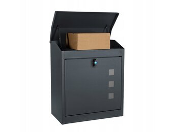 Pakketbrievenbus - wand - 43x24x52 cm - staal - antraciet