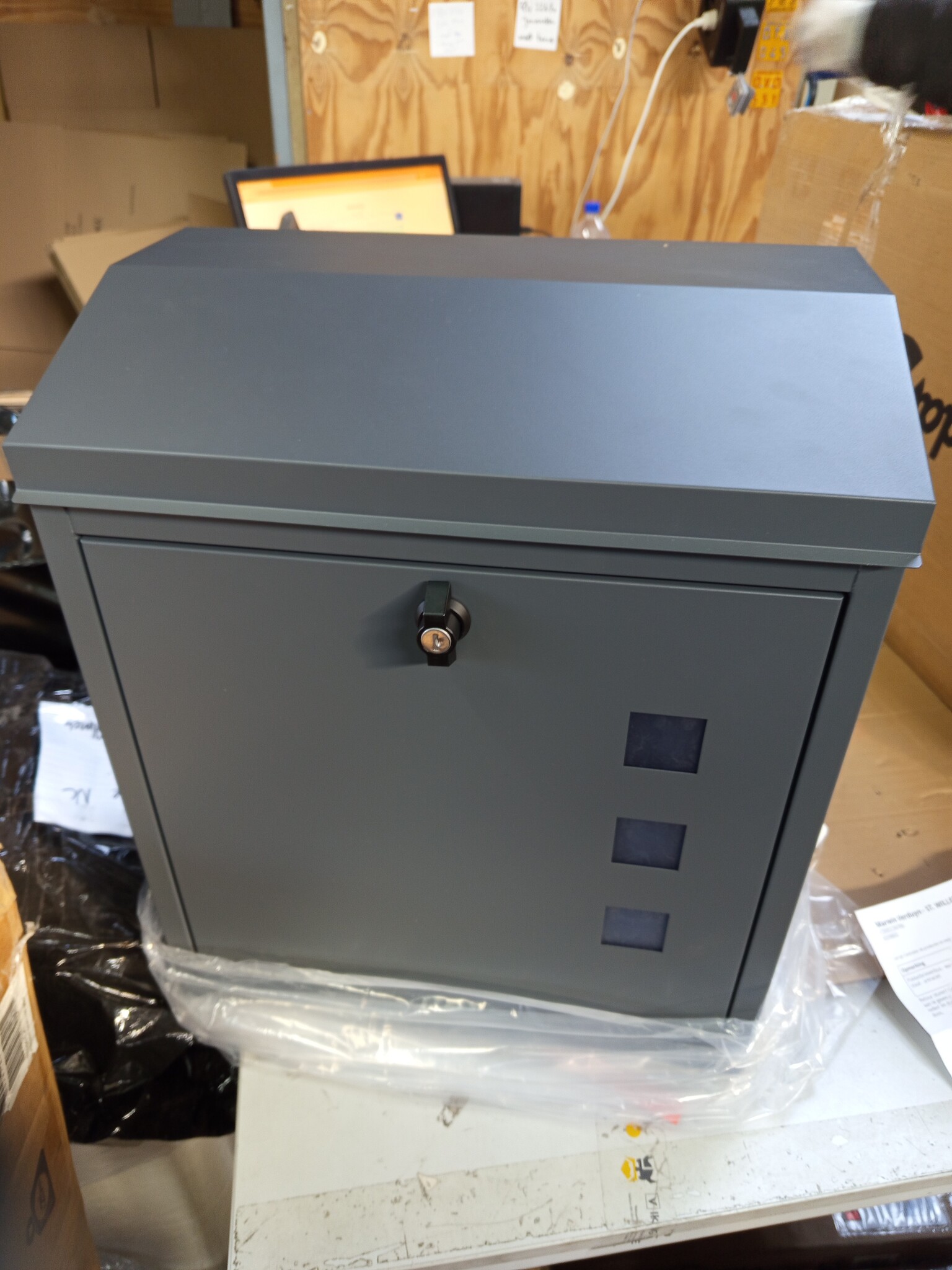 Pakketbrievenbus - wand - 43x24x52 cm - staal - antraciet