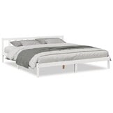 vidaXL Bedframe extra lang zonder matras grenenhout wit 200x220 cm