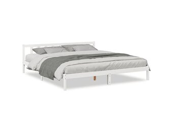 vidaXL Bedframe extra lang zonder matras grenenhout wit 200x220 cm