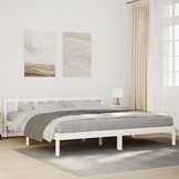 vidaXL Bedframe extra lang zonder matras grenenhout wit 200x220 cm
