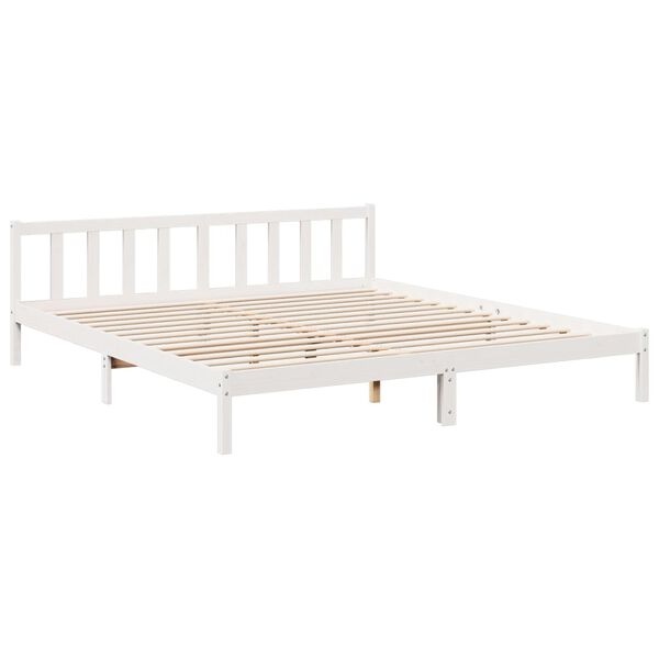 vidaXL Bedframe extra lang zonder matras grenenhout wit 200x220 cm