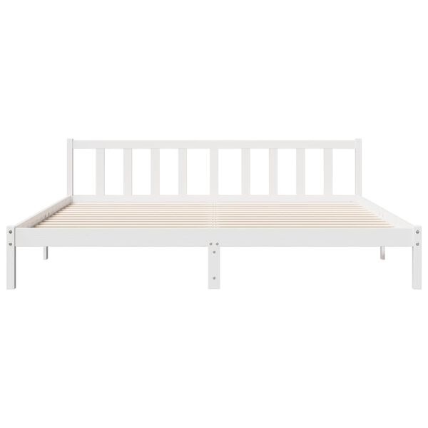 vidaXL Bedframe extra lang zonder matras grenenhout wit 200x220 cm