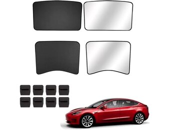 topfit voor Model 3 luifel zonnedak auto UV-bescherming raamluifel opvouwbare glazen dakluifel Model 3 voor- en achterraamluifels voor 2021-2025