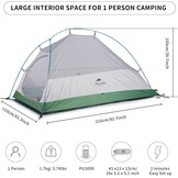 Naturehike Cloud up 1 Person Dome Tent Ultralight Tent Suitable for Camping and Hiking