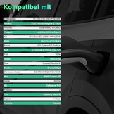 Mobile Wallbox oplaadkabel, 11 kW, 7,8 m, 3-fase, 6-16 A, type 2, CEE 16 A naar type 2, instelbaar laadvermogen voor elektrische auto's, zilverkleurig