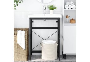 vidaXL Wastafelframe Zwart - IJzer - 60% Korting!