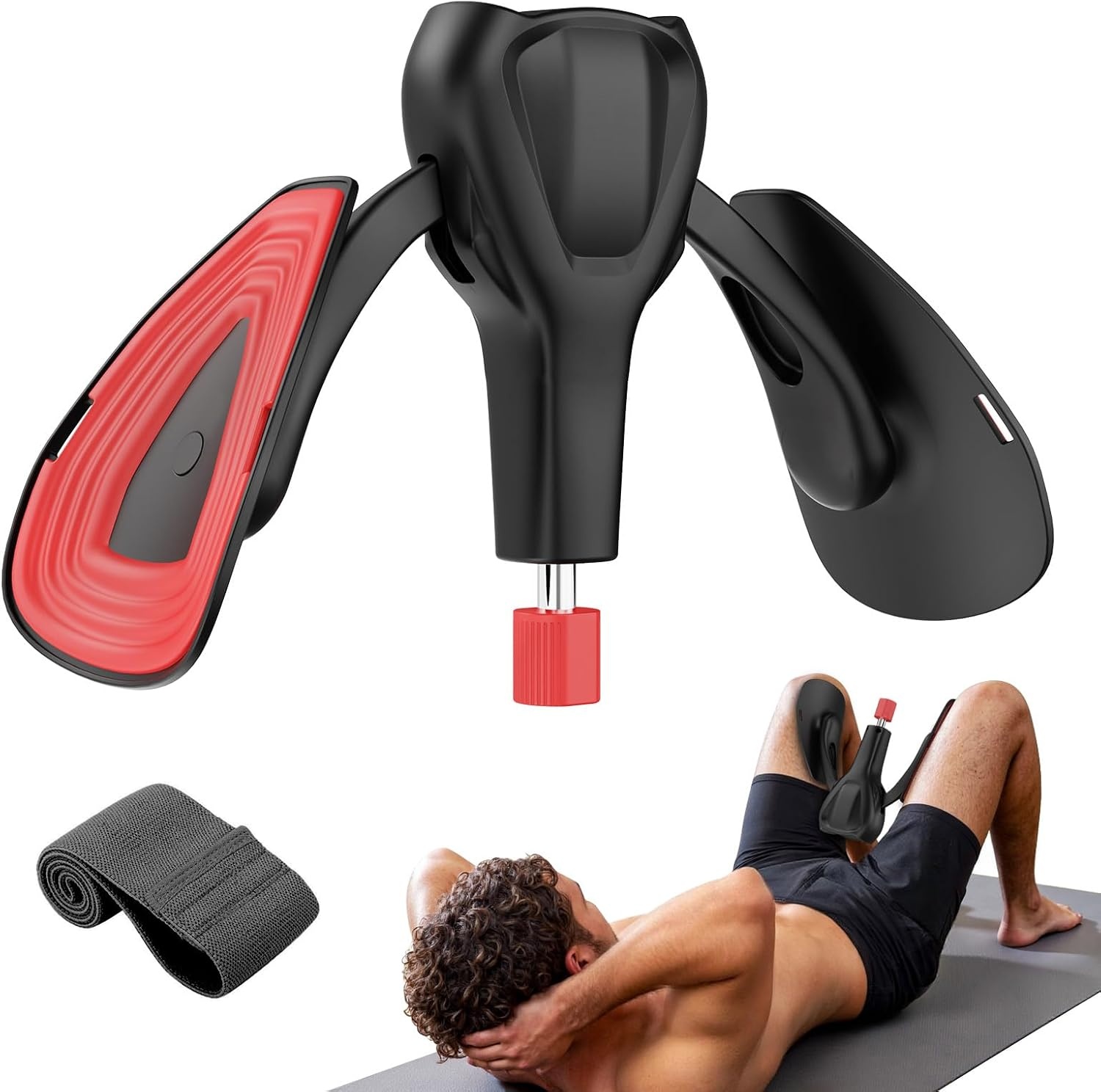 Bekkenbodem Trainingsapparaat 35 kg / 77 lb Verstelbare Kegel Trainer – Innerdij- en Heuptrainer Fitnessapparaat voor Thuisgebruik, Postpartum Herstel voor Vrouwen en Mannen, met Weerstandsband