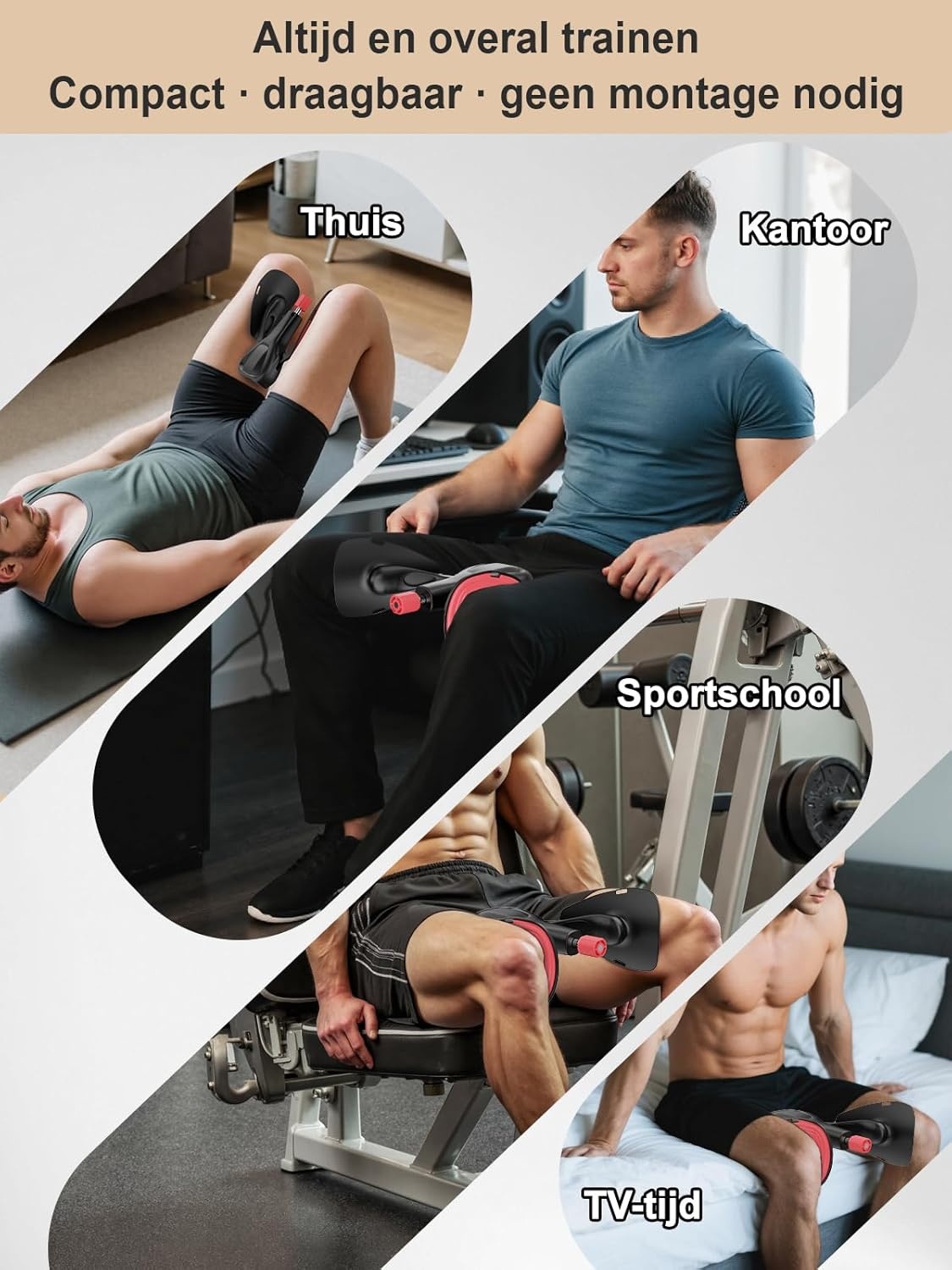 Bekkenbodem Trainingsapparaat 35 kg / 77 lb Verstelbare Kegel Trainer – Innerdij- en Heuptrainer Fitnessapparaat voor Thuisgebruik, Postpartum Herstel voor Vrouwen en Mannen, met Weerstandsband