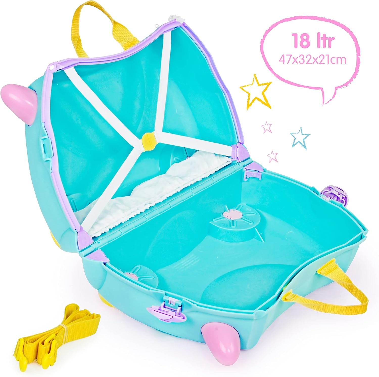 Trunki Kindertrolley Una Unicorn Blauw - 30% Korting!