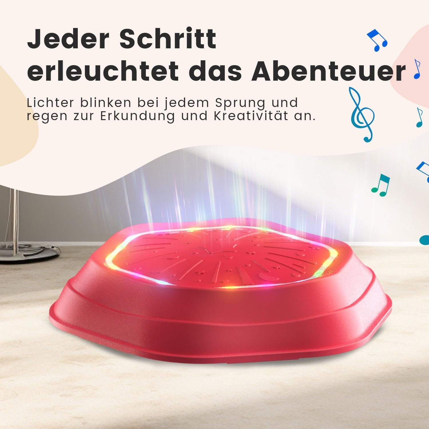 Holyton 5er-Set Balanciersteine für Kinder, mit Licht und Musik, rutschfest und stapelbar, ideal für drinnen und draußen, Gleichgewichtstraining für Kinder