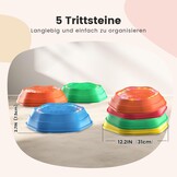 Holyton 5er-Set Balanciersteine für Kinder, mit Licht und Musik, rutschfest und stapelbar, ideal für drinnen und draußen, Gleichgewichtstraining für Kinder