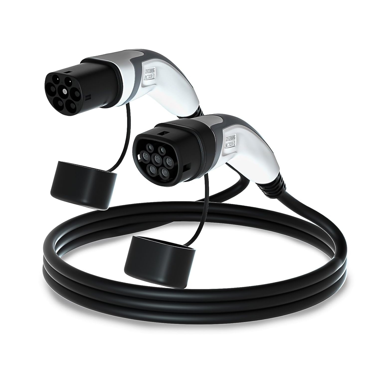 ZHIBANG Elektrische autolaadkabel type 2, type 2 oplaadkabel 11 KW 16 A 3-fasig 5 m, snellaadkabel type 2 naar type 2 voor EV & PHEV, Mode 3 EV oplaadkabel (11 kW (16 A | 3-fase) 5 m)