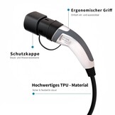 ZHIBANG Elektrische autolaadkabel type 2, type 2 oplaadkabel 11 KW 16 A 3-fasig 5 m, snellaadkabel type 2 naar type 2 voor EV & PHEV, Mode 3 EV oplaadkabel (11 kW (16 A | 3-fase) 5 m)