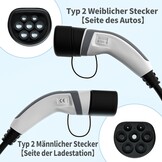 ZHIBANG Elektrische autolaadkabel type 2, type 2 oplaadkabel 11 KW 16 A 3-fasig 5 m, snellaadkabel type 2 naar type 2 voor EV & PHEV, Mode 3 EV oplaadkabel (11 kW (16 A | 3-fase) 5 m)