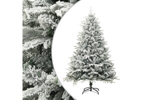 vidaXL Kunstkerstboom met sneeuwvlokken 150 cm PVC en PE groen