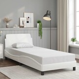 vidaXL Bedframe Kunstleer Wit 90x200 cm - Nu 41% Korting!