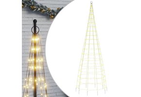 vidaXL LED-kerstboom aan vlaggenmast 300cm, 550 warm witte LED's - 42% korting!