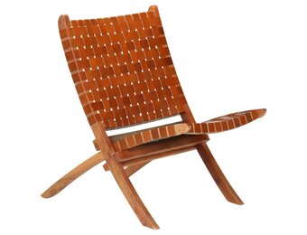 vidaXL Klapstoel Leer - Bruin (47% Korting)