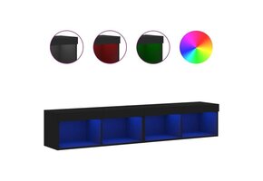 vidaXL TV-meubels met LED 2 st 80x30x30 cm Zwart - 37% Korting!