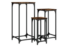 vidaXL 3-delige Tafeltjesset bewerkt hout gerookt eikenkleurig