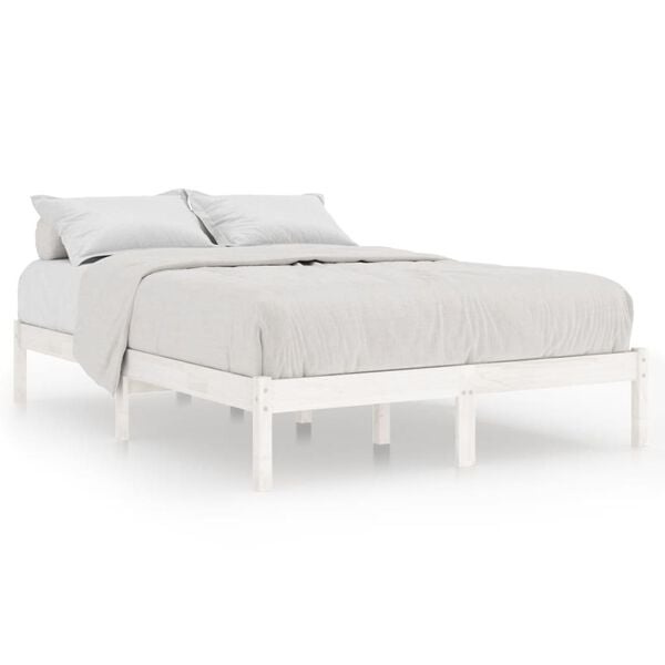 vidaXL Grenenhouten Bedframe Wit 200x200cm - Nu 37% Korting!