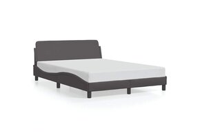 vidaXL Bedframe met hoofdbord kunstleer grijs 120x200 cm