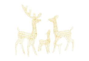 vidaXL Kerstdecoratie Rendierfamilie - 300 LED's Warmwit Acryl (74% Korting)