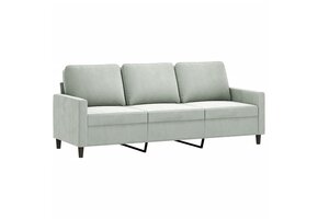 vidaXL Driezitsbank 180 cm fluweel lichtgrijs | 53% Korting!