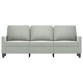vidaXL Driezitsbank 180 cm fluweel lichtgrijs | 53% Korting!
