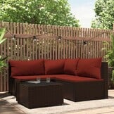 vidaXL 4-delige Loungeset poly rattan bruin | -41%