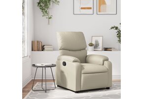 vidaXL Fauteuil verstelbaar kunstleer crèmekleurig