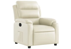 vidaXL Fauteuil verstelbaar kunstleer crèmekleurig