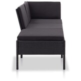 vidaXL 3-delige Loungeset poly rattan zwart - 30% korting!
