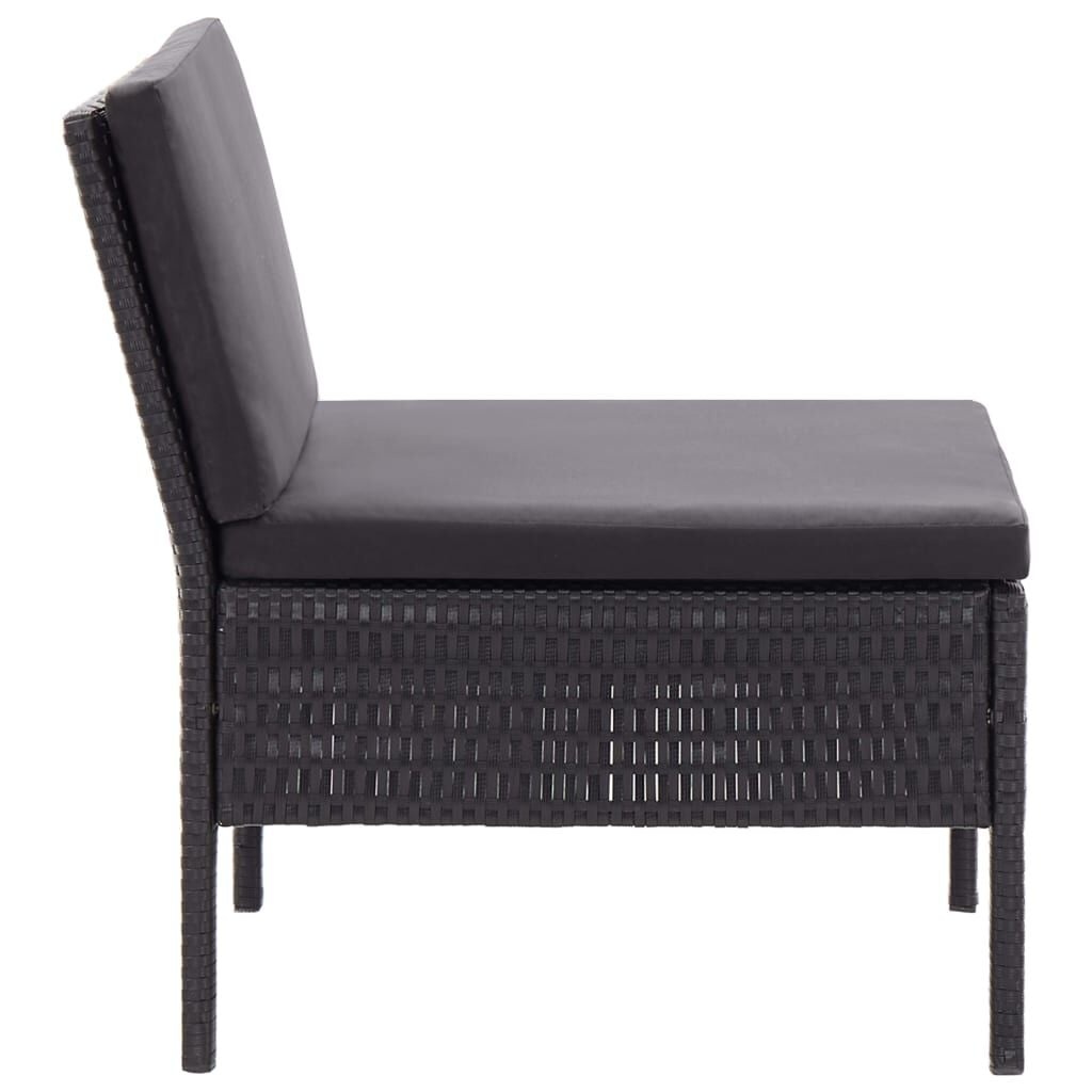 vidaXL Loungeset Poly Rattan Zwart - 3-delig | Nu 30% Korting!