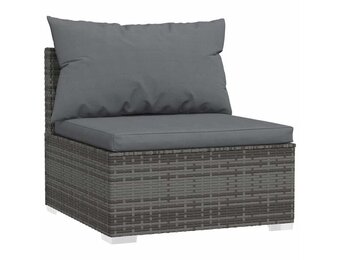 vidaXL Tuinmiddenbank Poly Rattan Grijs - 42% Korting!