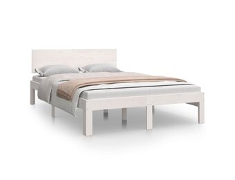 vidaXL Bedframe Massief Hout Wit 120x190 cm - 35% Korting!